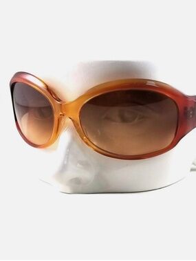 OLIVER PEOPLES Wraparound Sunglasses Y2K Tara TGR Crystal Orange Brown Lens